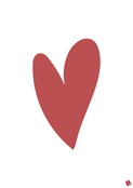 Coeur rouge stylis&eacute; sur fond minimaliste